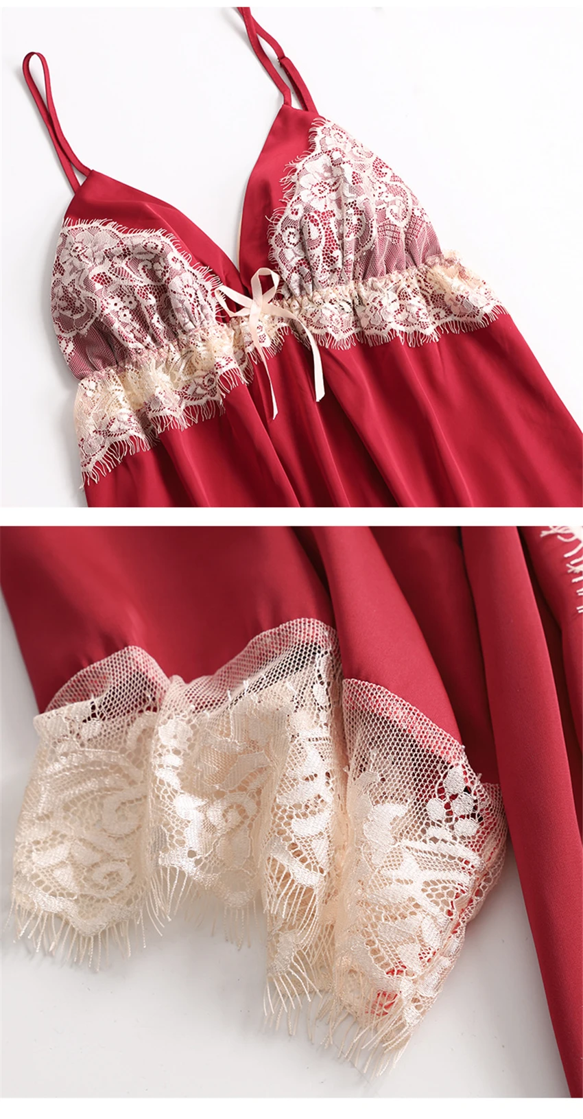 

3Pcs Woman Pijama Set Silk Satin Solid Color with Lace Pajamas for Women Elegant Top Elastic Waist Pants Trousers Sleepwear Sets