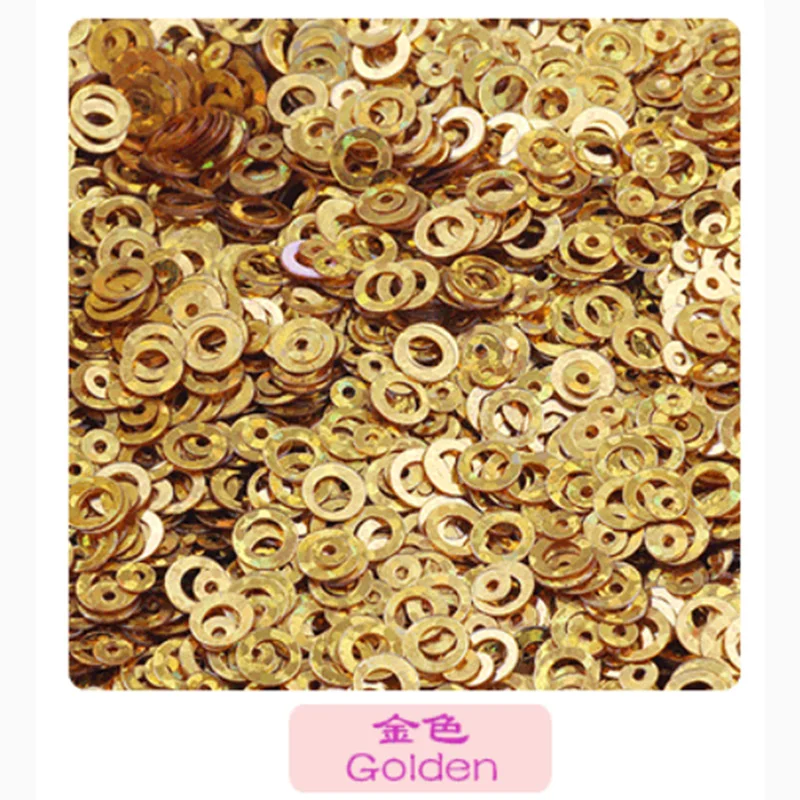 100 г полые кольца блеск для ногтей из ПВХ сплошной цвет конфетти хлопья блески