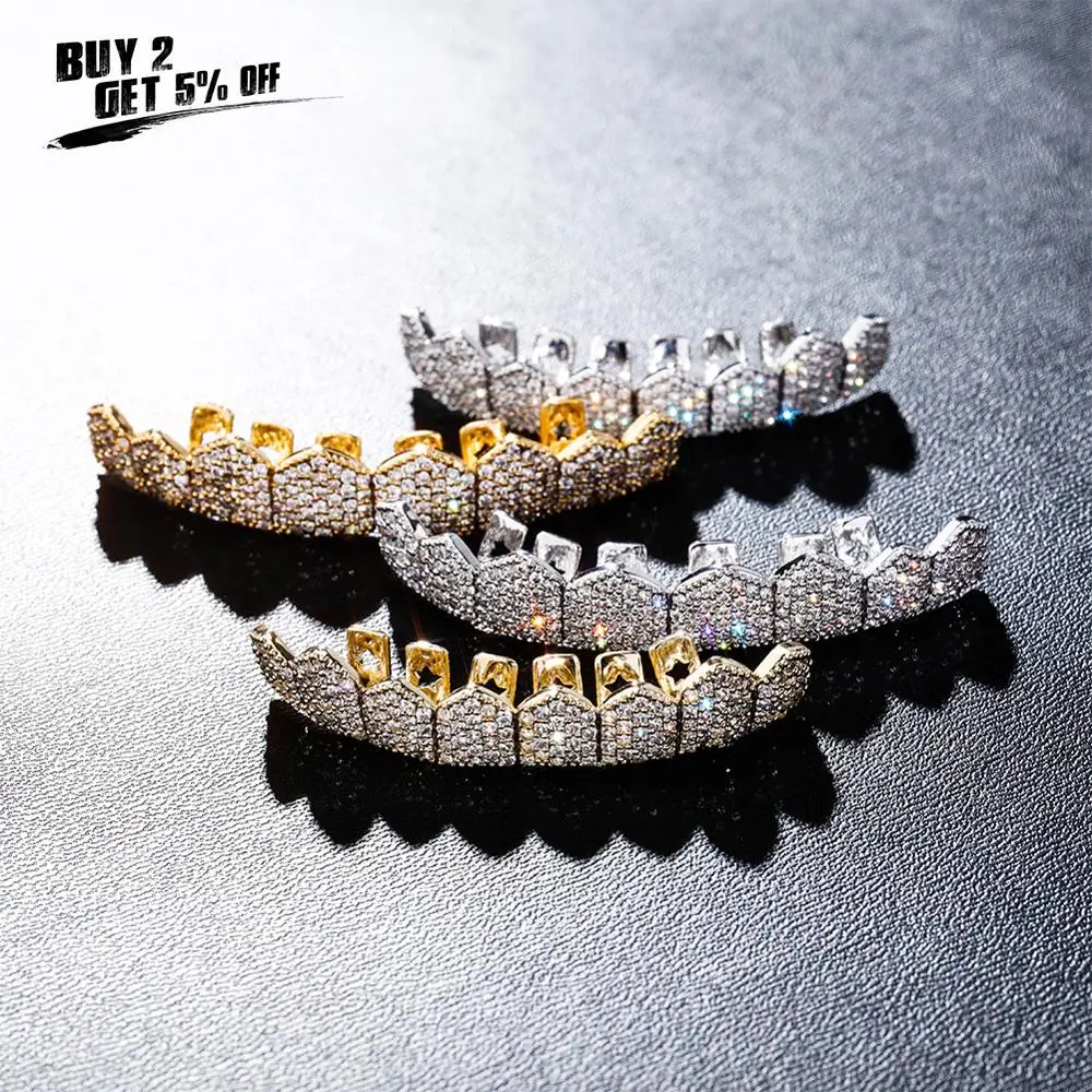 JINAO Золото Серебро Цвет ледяной из золота Grillz Кристалл ювелирные изделия верхнее