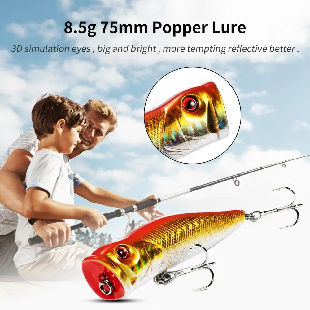

8,5 г, 75 мм, приманка для Поппера, хорошо отражающая искусственная рыболовная кожа, воблеры для ловли рыбы, искусственные жесткие приманки для...