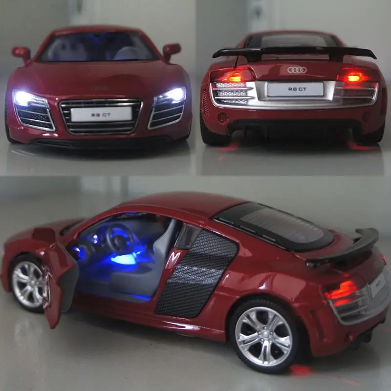 Высокое качество 1:32 R8 GT по форме спортивного автомобиля цинковый сплав модель
