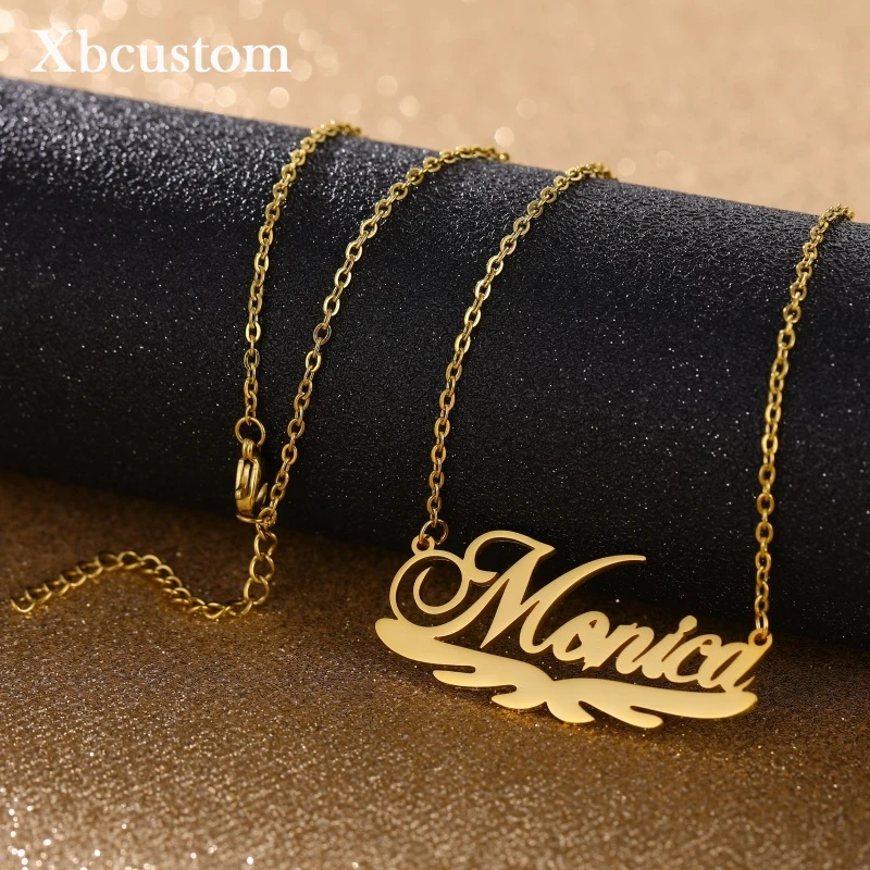 Ожерелье с именем на заказ звено из нержавеющей стали крылья ангела Женские