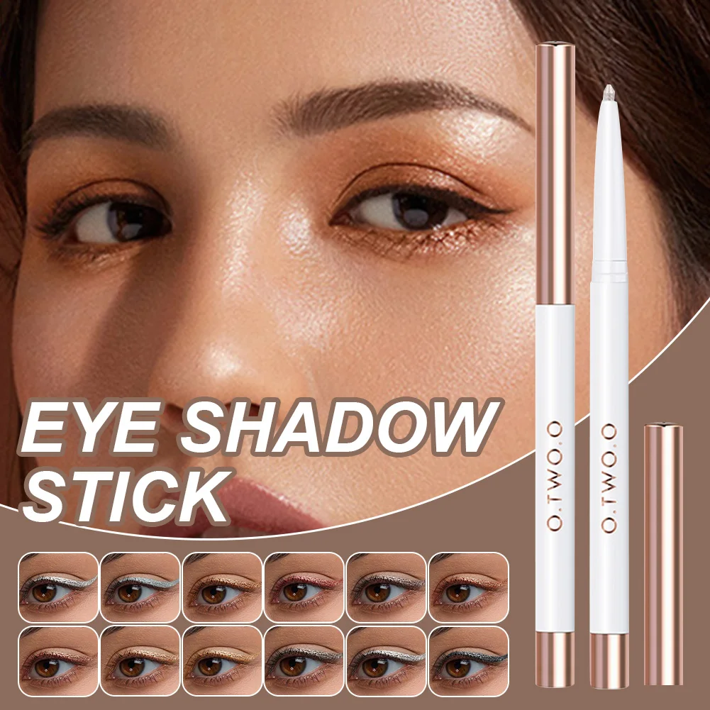 

12 Colors Pearly Luminous Eyeshadow Stick Multifunctional Eye Shadow Lying Silkworm Eyeliner Pen Eye Makeup