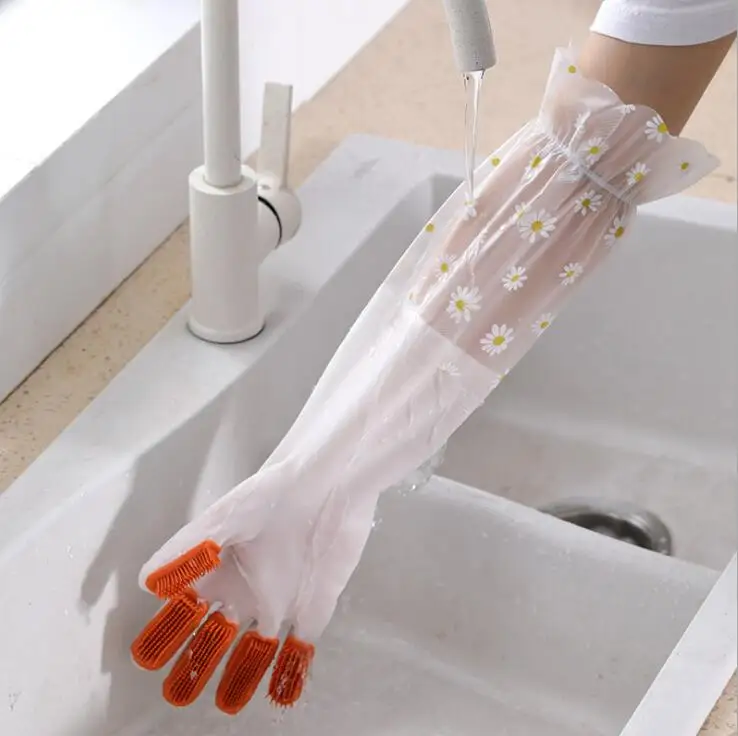 1 пара силиконовые перчатки для мытья посуды