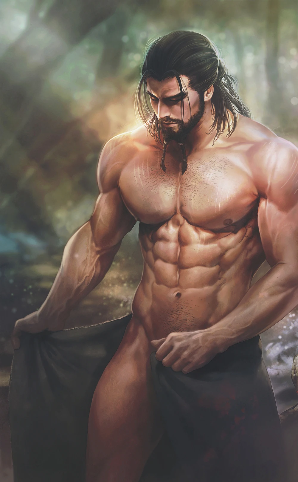 100% картина ручной работы Мужская маслом сильное мускулистое тело сырой мощности