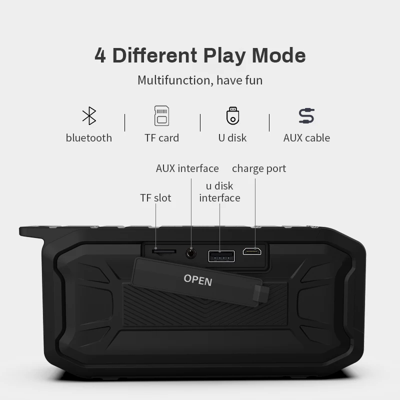 Открытый IPX7 водонепроницаемый Bluetooth динамик Портативный беспроводной звуковой