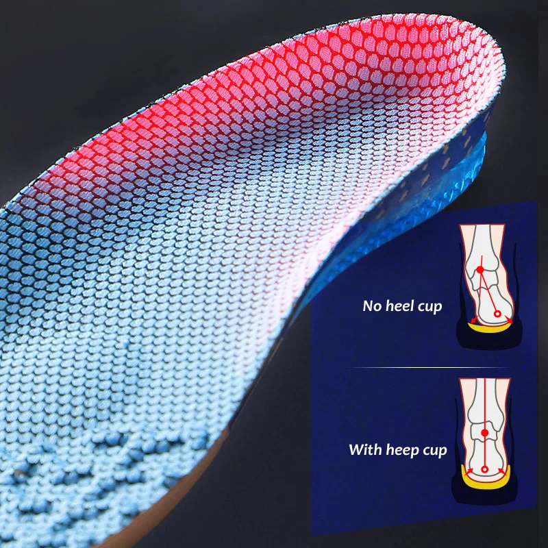 Men Sport Insoles Arch Support Breathable Shock Absorption Anti Skid Shoes Pad Outdoor Running Soft Comfortable Soles Inserts