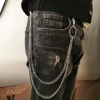 punk trendy waist pants chain belt hip hop rock metal belt key chains jeans long metal clothing accessories jewelry fashion