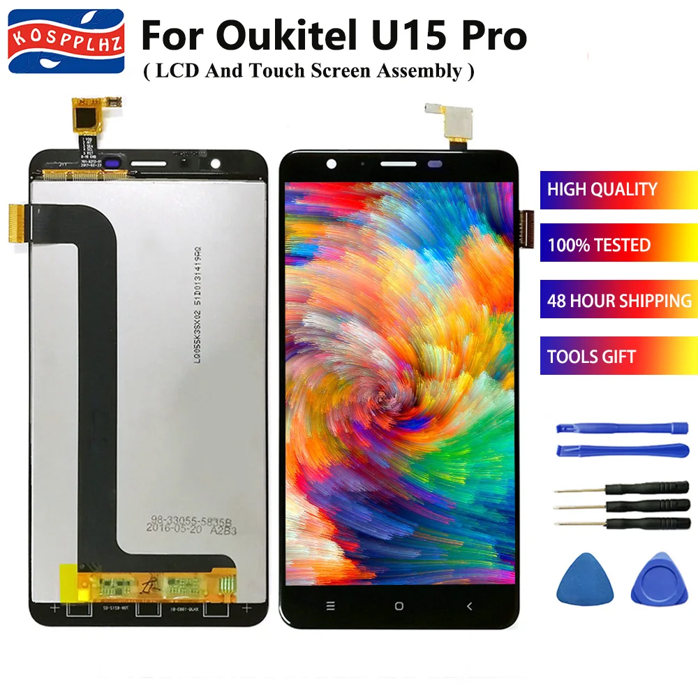 100% новый + протестированный для Oukitel U15 Pro ЖК-дисплей и сенсорный экран в сборе