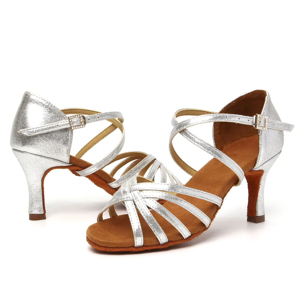 Latin Women Dance Shoes Girls Salsa Ballroom Tango Modern Dance Shoes Ladies Fashion Dancing Shoes Professional Red Black Brown