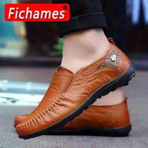 Лоферы мужские кожаные, дышащие, повседневные, без шнуровки, 47, кроссовки для водителя