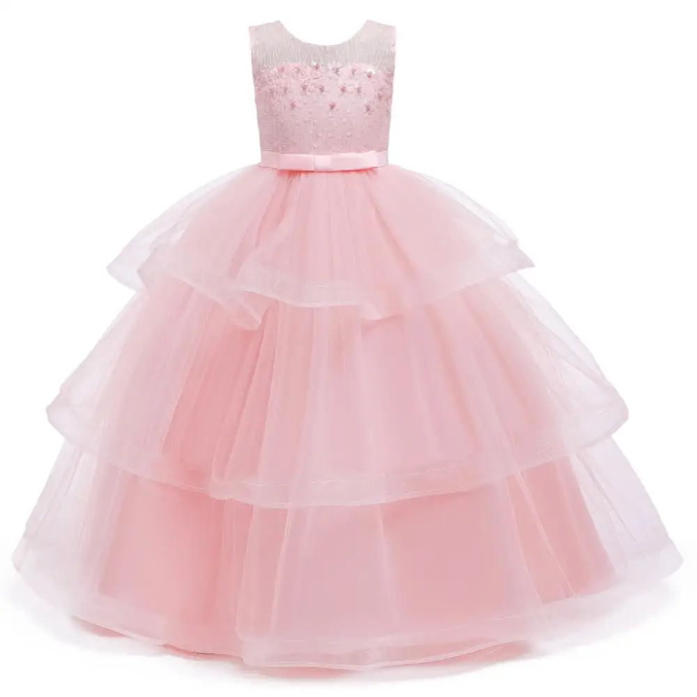 Новинка платья принцессы для маленьких девочек-подростков пышное кружевное