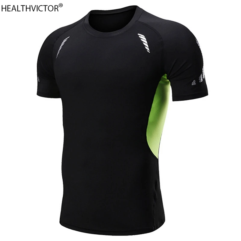 Быстросохнущие дышащие эластичные колготки Мужская футболка для спортзала