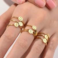 womens stainless steel rings for women fashion gold heart star moon ring couple initial letter ring wedding rings jewelry