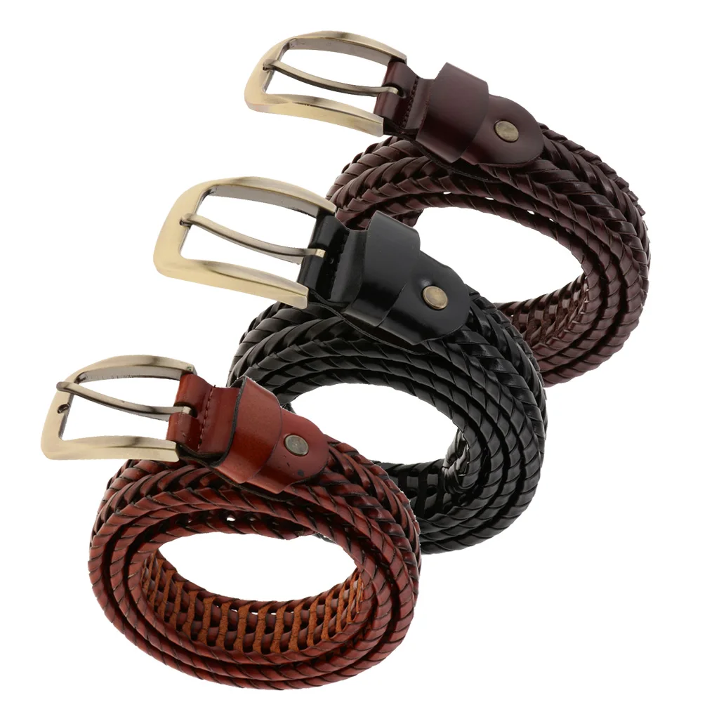

Women's Men's Stretch Braided Elastic Woven Belt Waistband Waist Straps