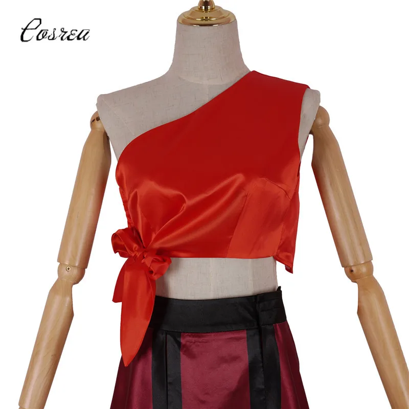 Аниме Аватар Последний аirbender Косплей костюмы Katara красные униформа 3 шт Хэллоуин