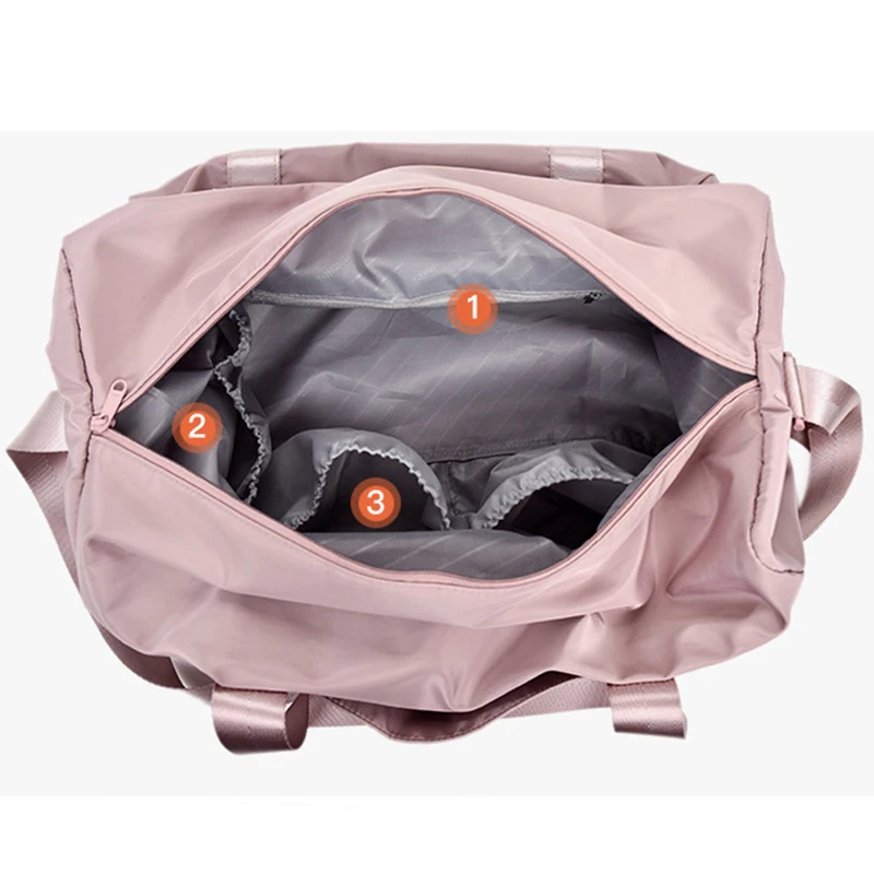 Women Training Handbags Female Short-Distance Duffel Package Large Capacity Folding Storage Fitness Waterproof Bag Waterproof