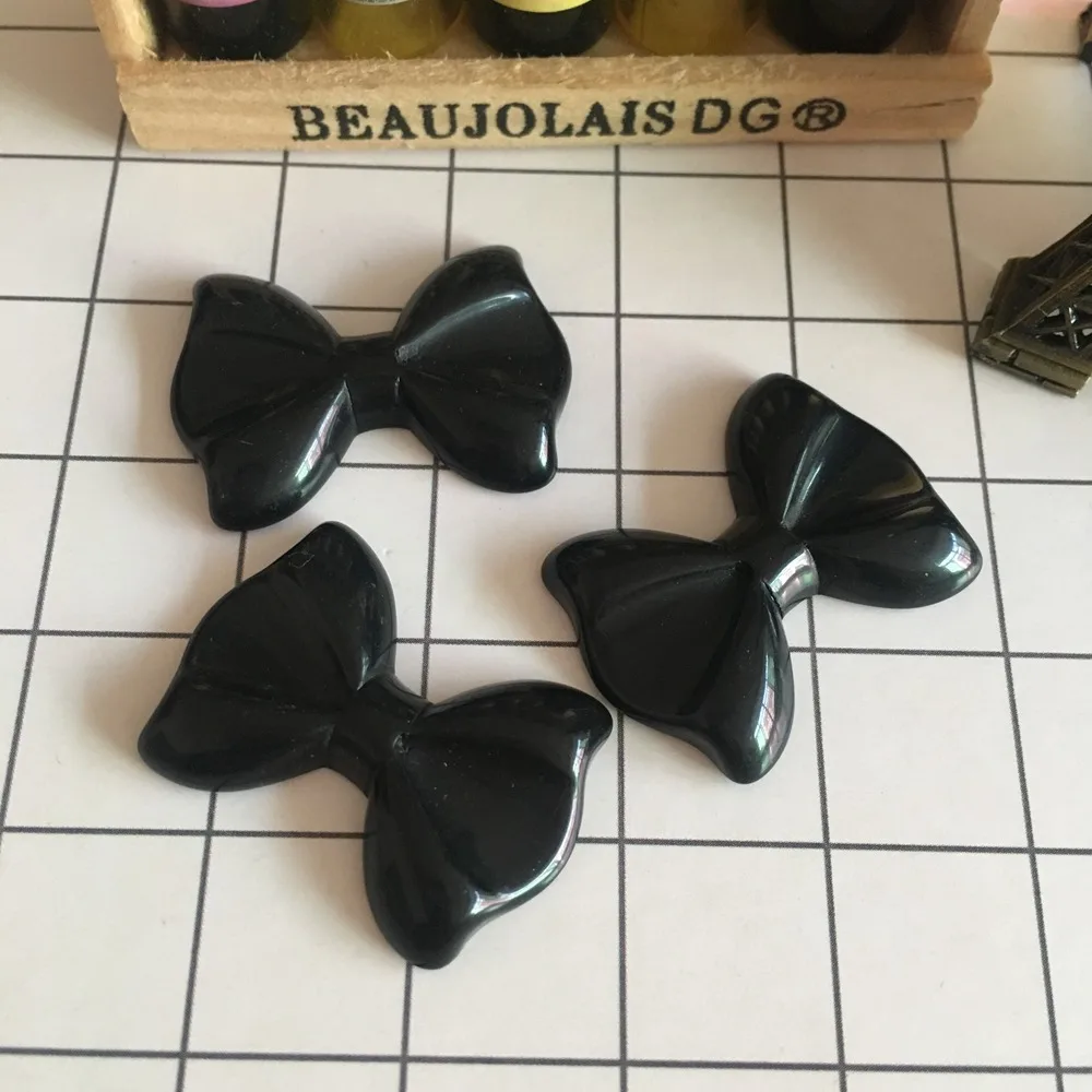 Кавайный бант из смолы кабошон с плоской задней поверхностью для волос ювелирный