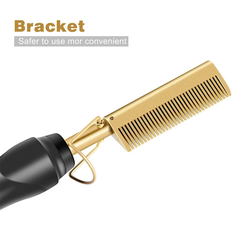 

Comb Curler Electric Hot Straightening Heat Pressing Comb,Hair Curling Iron Straightener for Wet & Dry Hair(US Plug)