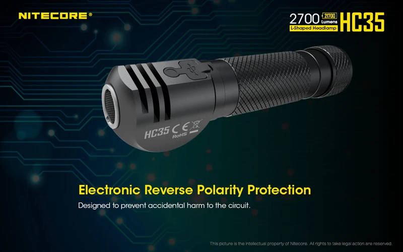 2700 люмен Nitecore HC35 4 x CREE XP-G3 S3 светодиоды следующего поколения 21700 Г-образный налобный фонарь с аккумулятором 4000 мАч