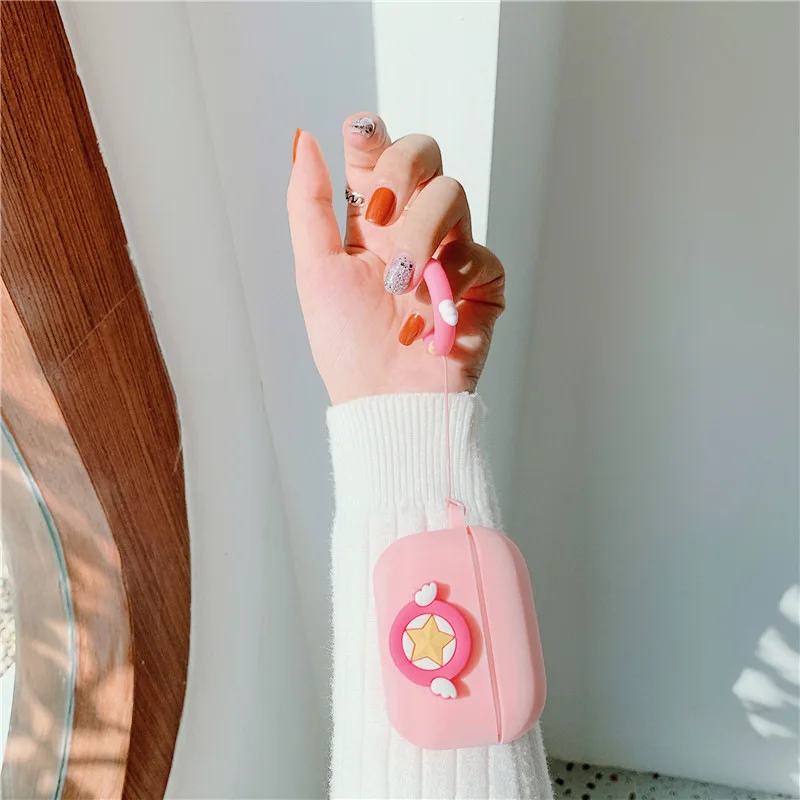 

Cardcaptor Sakura Anime Protective Case for AirPods Pro Cute Cover Bluetooth Earphone Case for Airpods Pro Silicone +Ring Strap