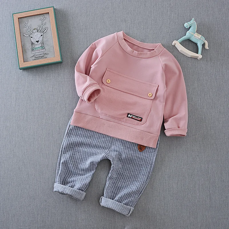

Children Clothing Middle And Small Children Autumn Long-Sleeved Casual Round Neck Two-Piece Suit 1-2-3-4 Years Old