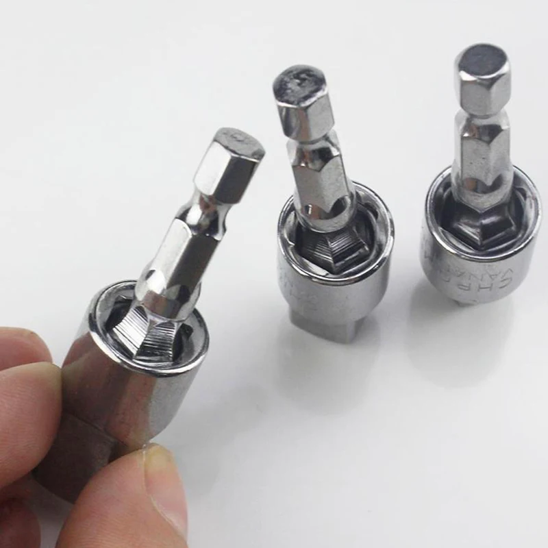 

3PCS Drive 360° Movable Joint Impact Socket Wrench Adapter Bit Extension