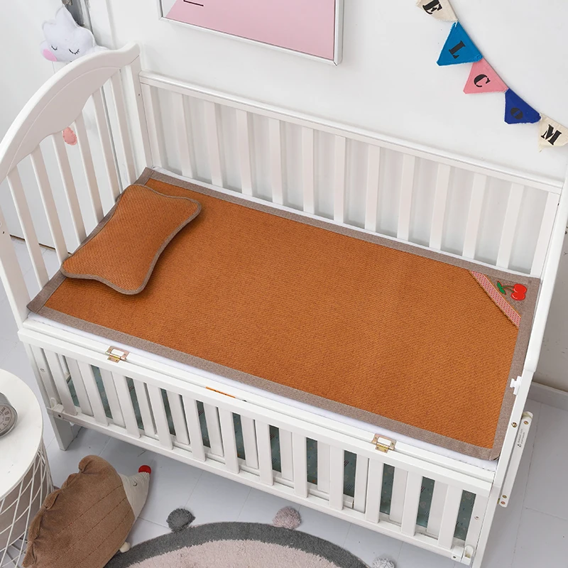 

2pc Kids Viscose Fiber Mat Set Cartoon Thicken Summer Cool Bed Sheet Pad Pink Blue 60*120cm Children Home Textile High Quality