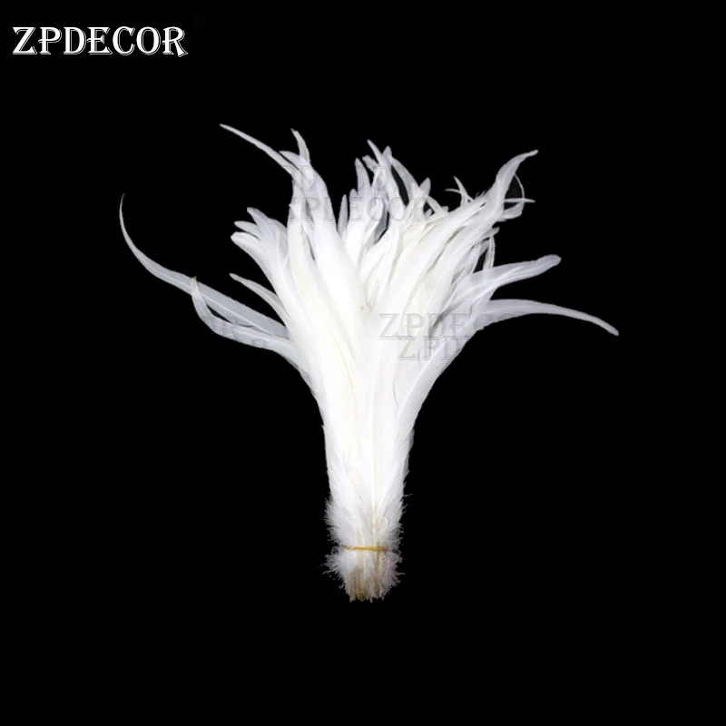 ZPDECOR 25-30 см 10-12 дюймов белоснежные петушиные перья хвост для карнавала | Дом и сад