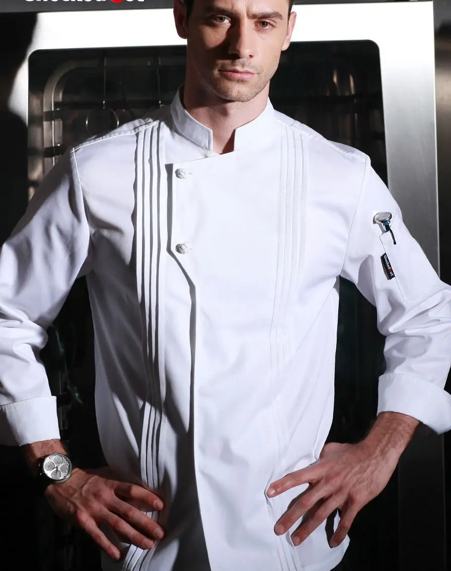 

New Men Cook Suit Restaurant Chef Jacket Long Sleeved Kitchen Chef uniforms Cook Clothes Summer Spring Cook Work Wear