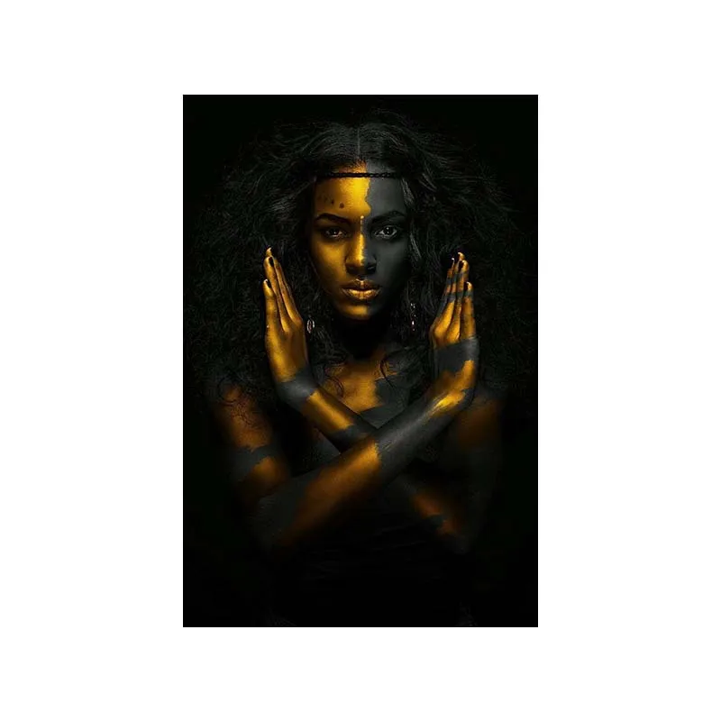 Картина для дома с изображением африканских женщин Золотая Модель декоративный