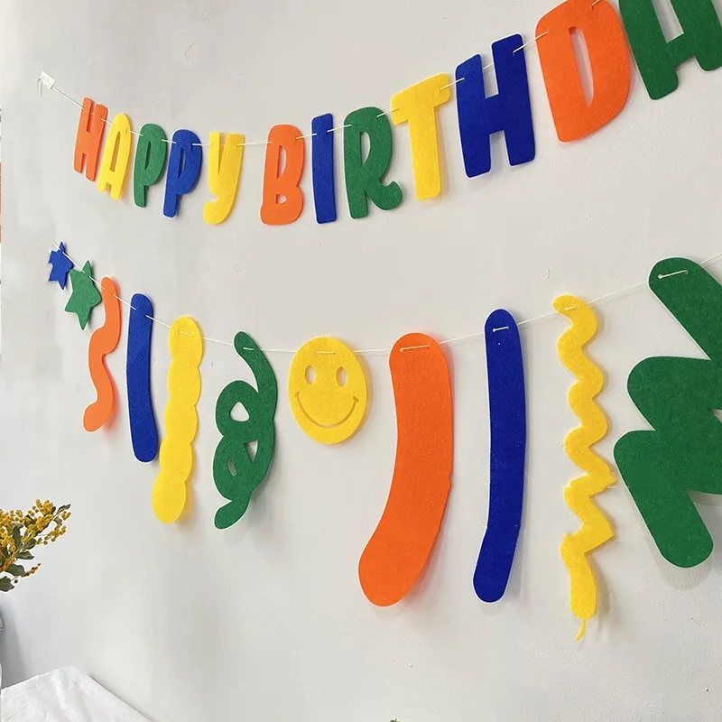 Баннер из нетканого материала с изображением флага для детского дня рождения |