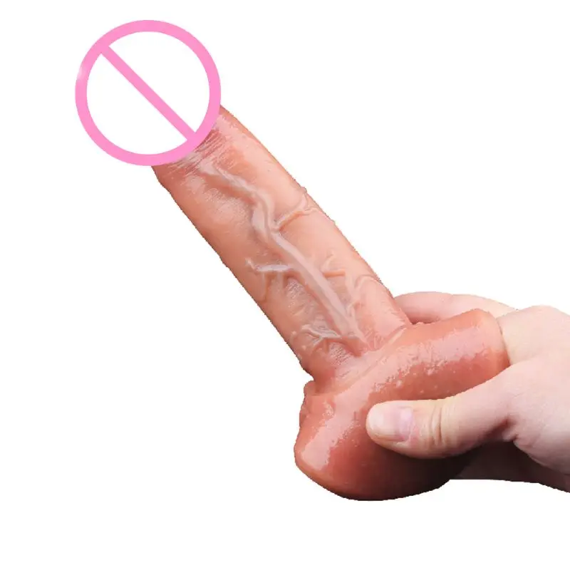Реалистичный фаллоимитатор с присоской имитация пениса точка G анальная