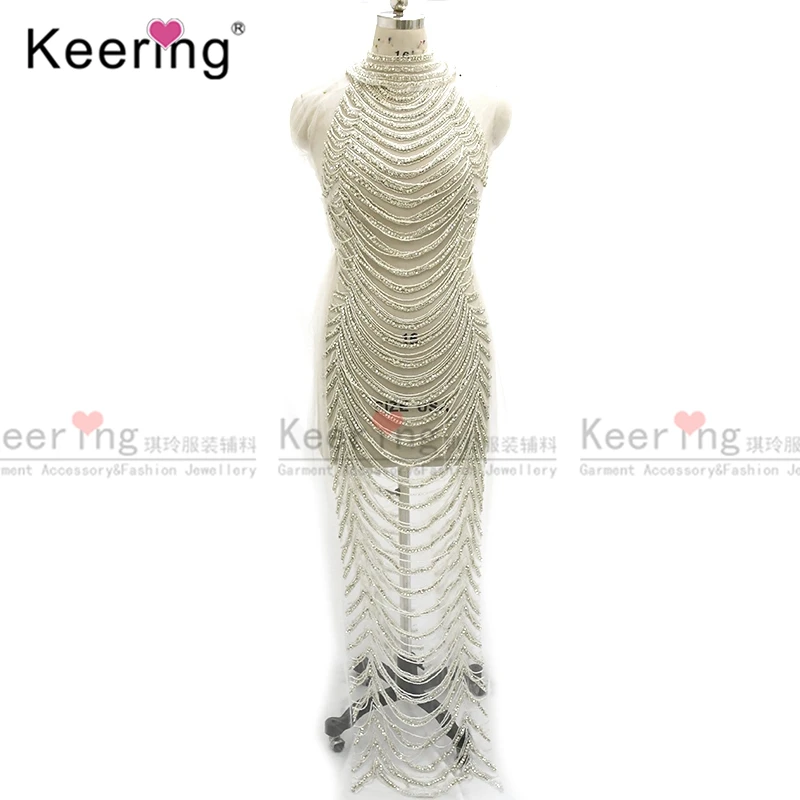 Свадебное большое платье стразы аппликация из кристаллов для длинного платья