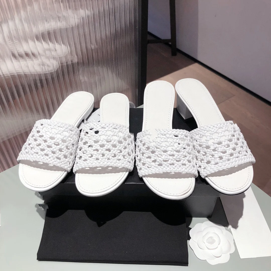 

Spring and summer style pure hand woven female slippers hemp rope square toe high heel open toe flip-flop sandals fashion