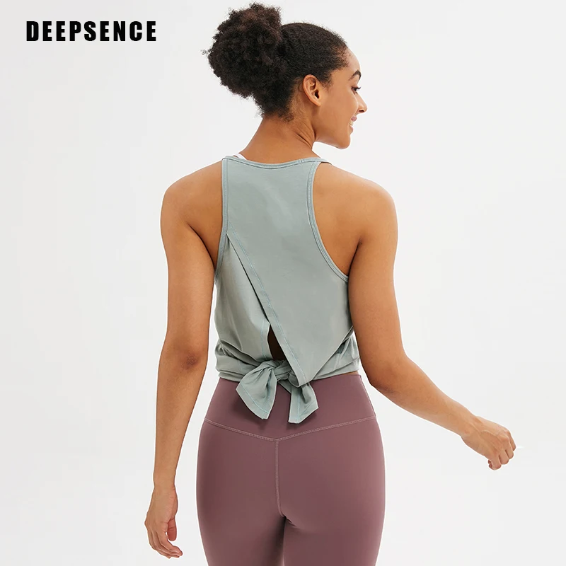 

DEEPSENCE Sleeveless Loose Quick-Drying Yoga Vest,Women Sport Tank Tops,Gym Running Training Yoga Shirt