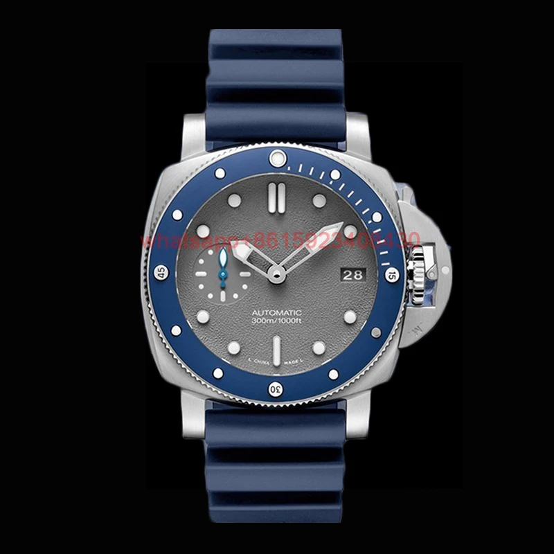 

Men's luxury Sports Diving Automatic mechanical watch PAM959 42mm Blue Ceramic Bezel Blue Rubber Strap Diving AAA Watch
