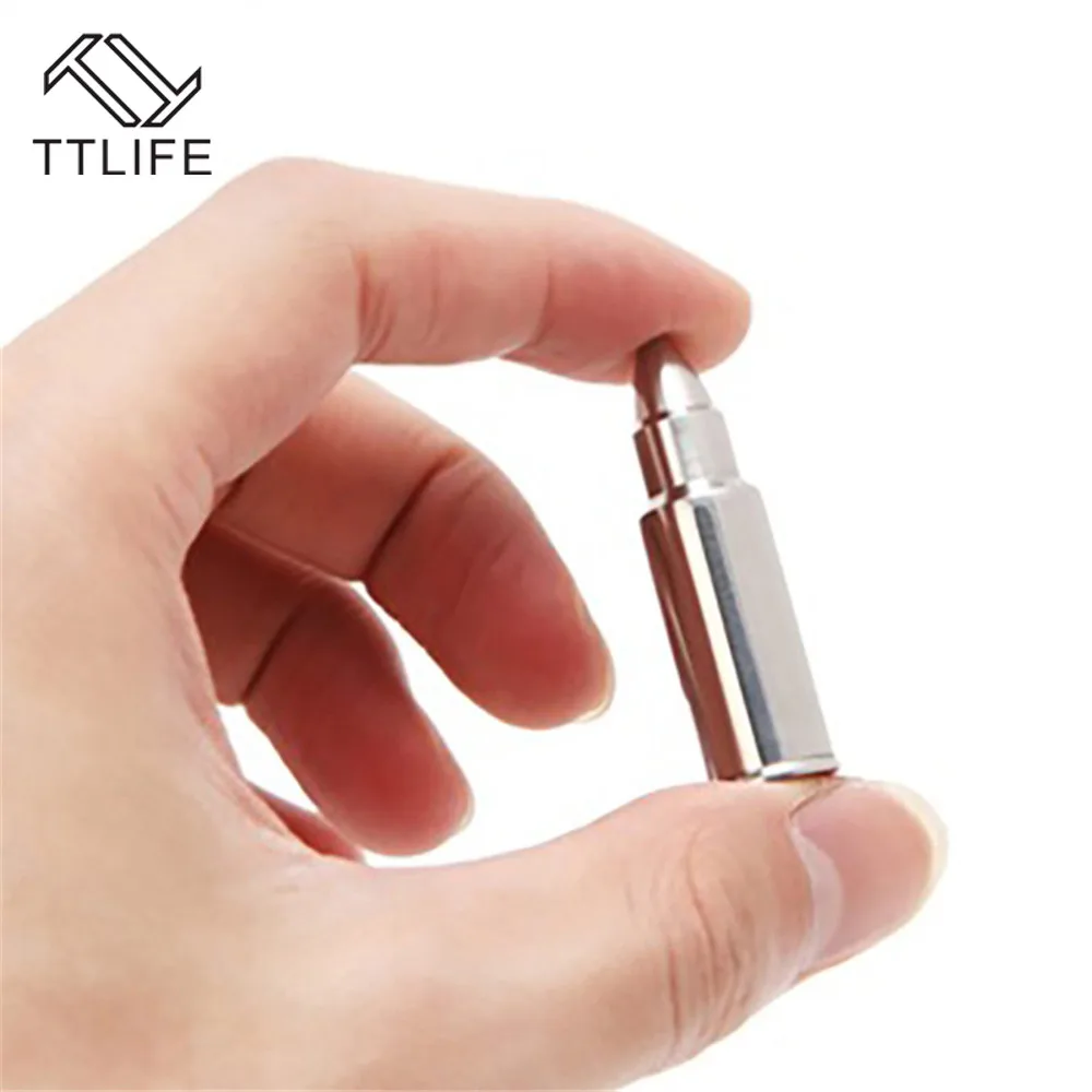 

6Pcs Whiskey Stones 304 Stainless Steel Bullet Ice Whiskey Metal Grain Ice Wine Stone Bar Iced Wine Reusable Chilling Rock Stone