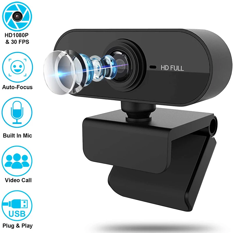 Веб камера HD 1080P с автофокусом микрофоном|Компьютерные кабели и разъемы| |