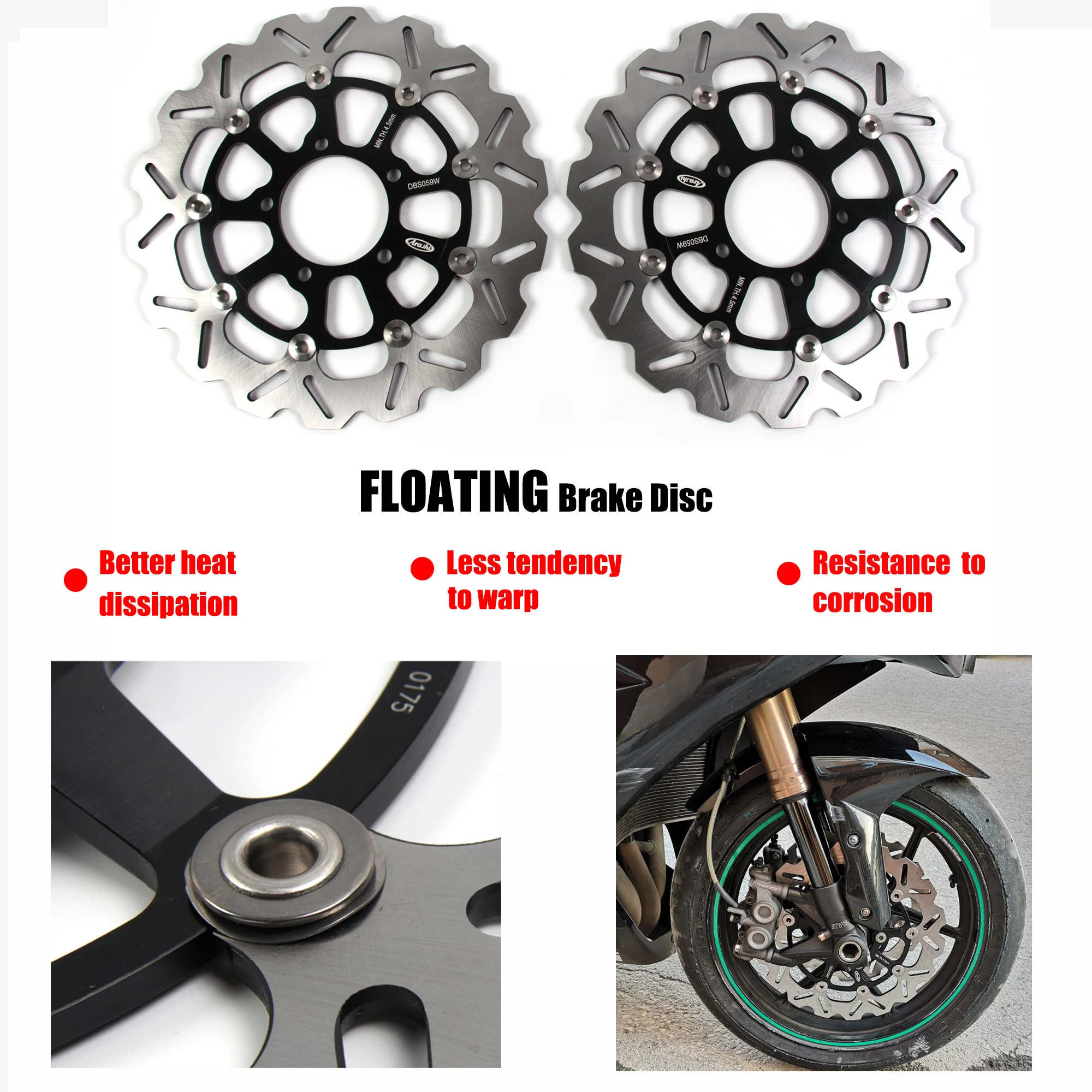 Мотоцикл CNC передние тормозные диски из нержавеющей стали тормозной ротор для