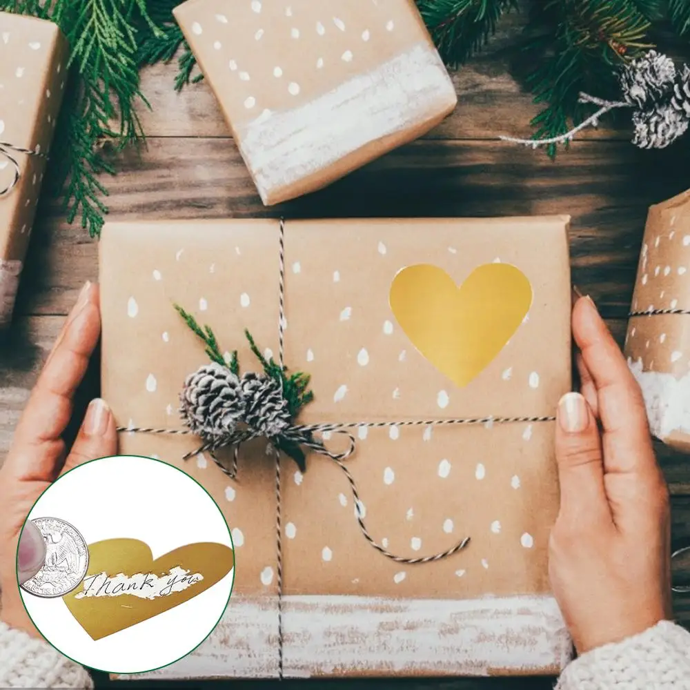 

300pcs Heart Shape Scratch Off Stickers Self-Adhesive Scratch Label for Wedding Birthday Party Game Gifts Crafts