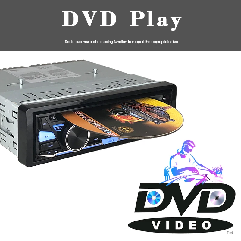 

Автомагнитола 1 DIN, FM, AUX, USB, SD-карта, стерео, BT, Bluetooth, CD, DVD, mp3-плеер с дистанционным управлением, аудио, музыка, съемная панель
