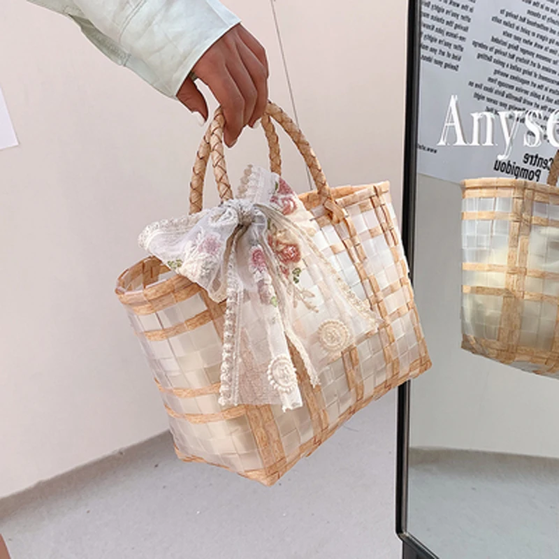 

Trendy Women's Bags Summer Casual Fashion Large-capacity Ribbon Women's Bags Summer Bucket Bags Shoulder Bags