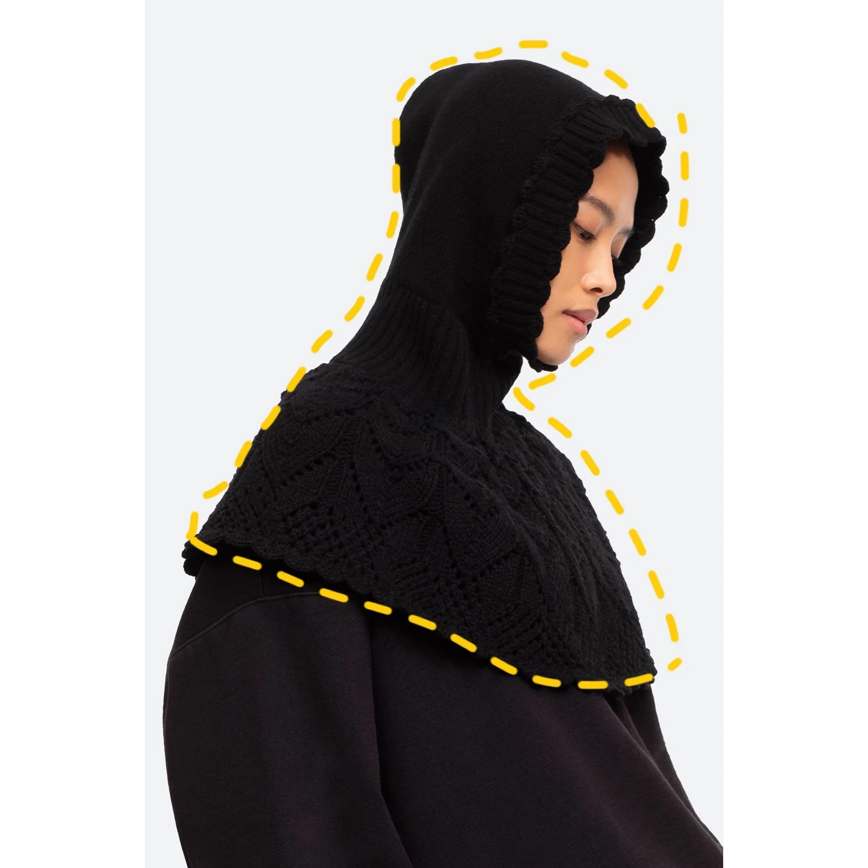 Cute Crocheted Neck Cap Wool Knitted Warm Hat Women Autumn and Winter Scarf One | Аксессуары для одежды