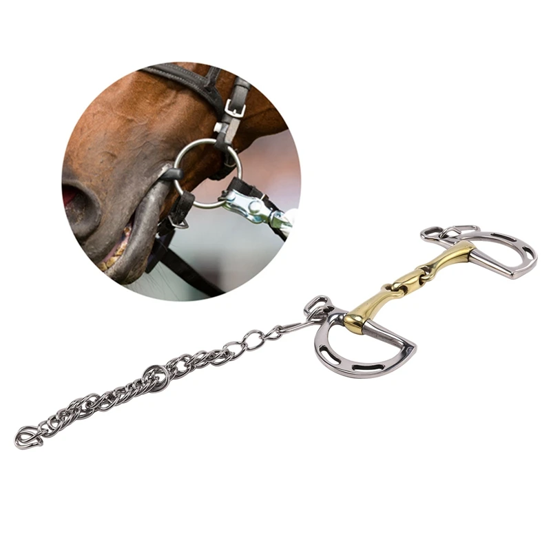 

Horse Mouth Loose Stainless Steel Kimberwick Bit Horse Equipment 5 Inches Broken Mouth Copper Mouth Snaffle Equipment