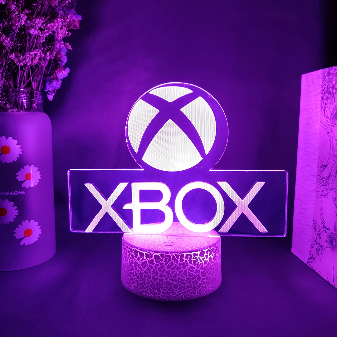 Xbox игровой значок 3D иллюзия Лампа игровая комната настройки рабочего стола