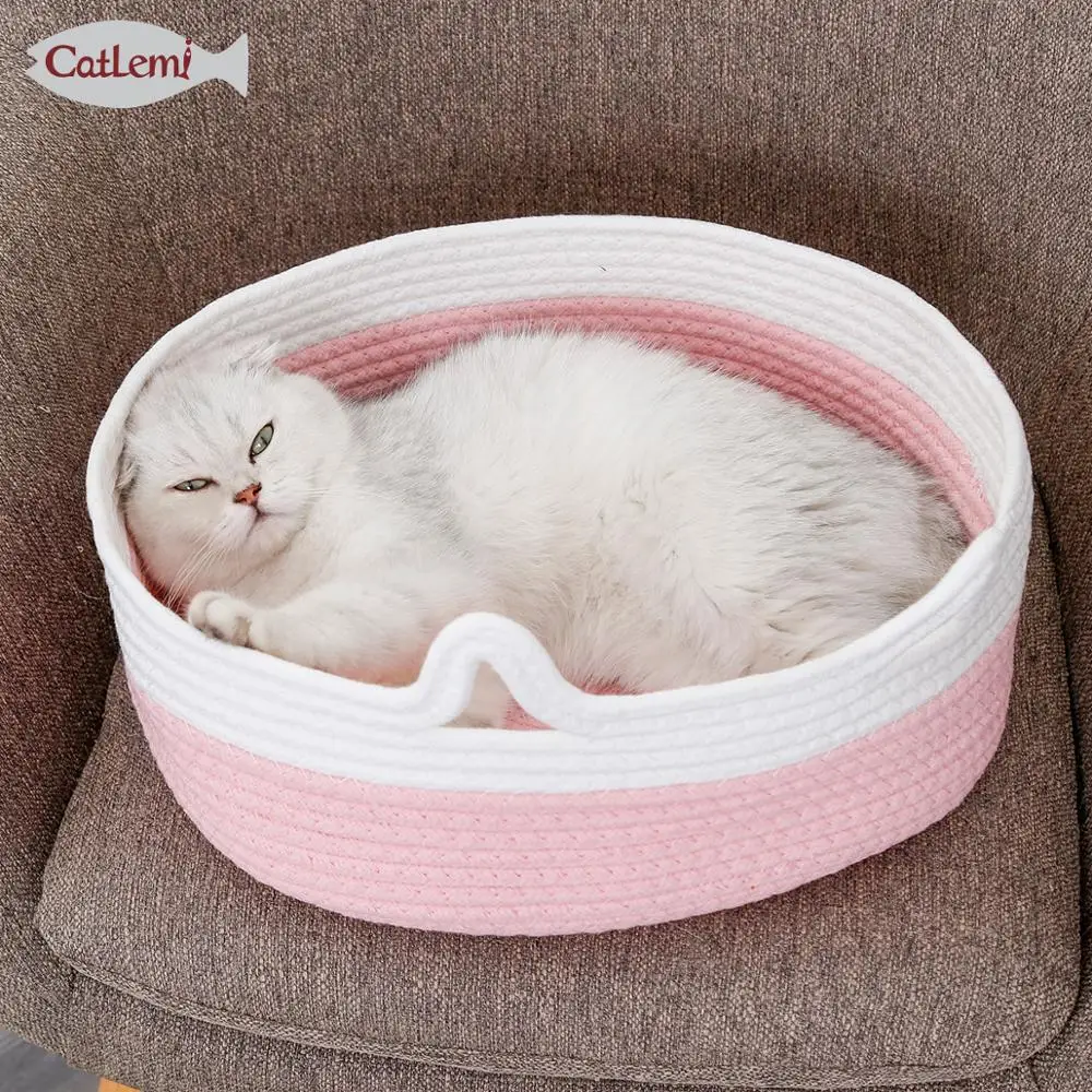 

Hand Craft Round Cotton Nature Cat Bed Cave House