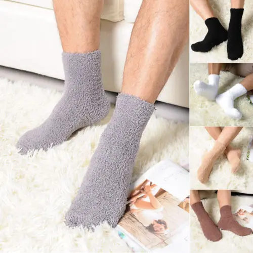 

Thick Winter Warm Coral Fleece Slipper Floor Socks For Mens Womens Non-slip Towel Socks 5 Color