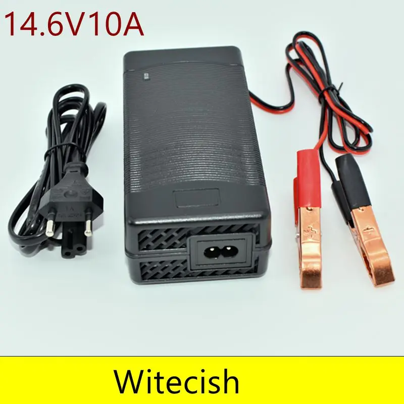 witecish output 14 6v 10a12 for 12 6v 10a lifepo4 battery charger withclips charge dc adapter input 100 240v clip head free global shipping