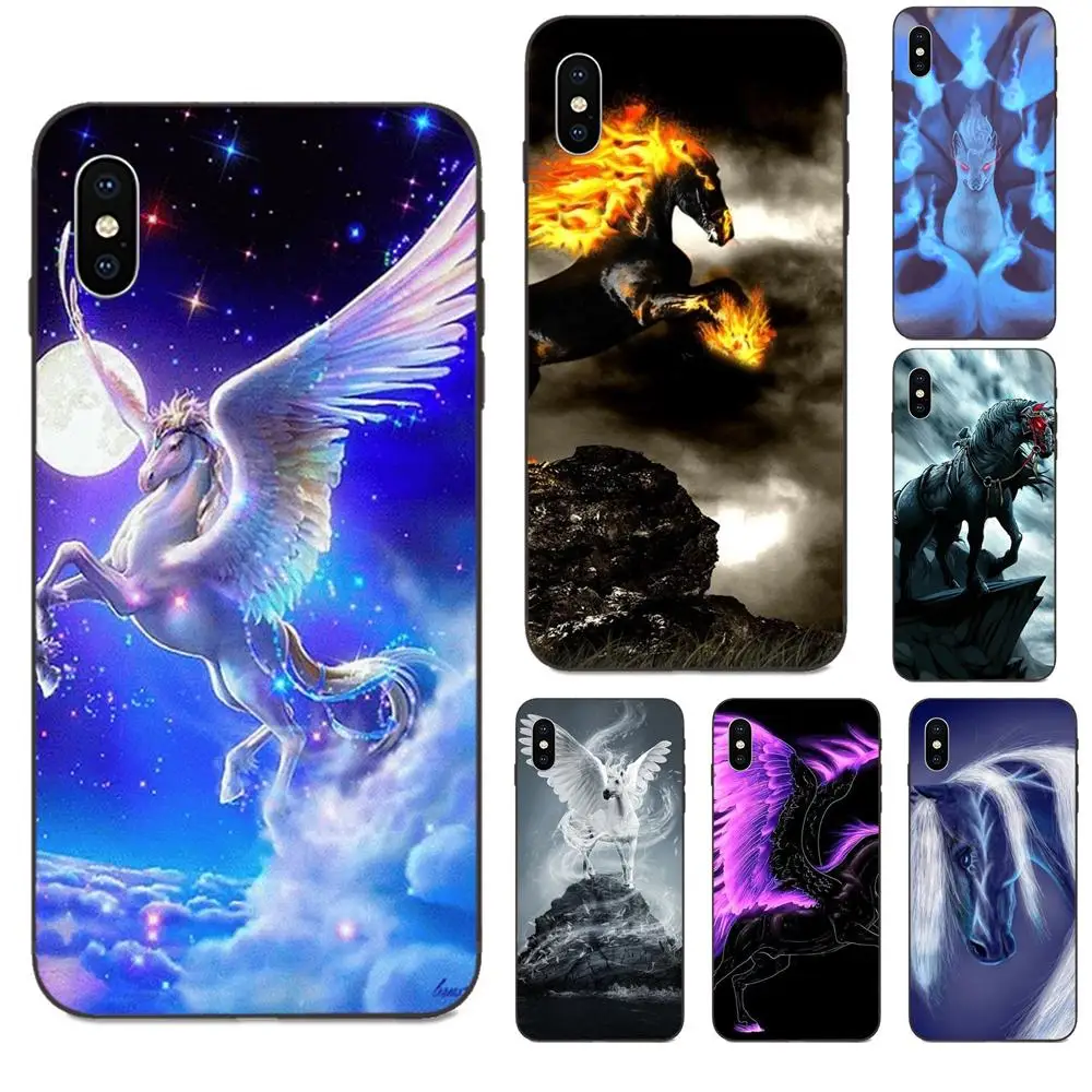 Черно-белые крутые Фэнтези лошади для бега Xiaomi Mi Mix Max Note 2 2S 3 5X 6 6X 8 9T SE A1 A2 A3 CC9e Lite Play